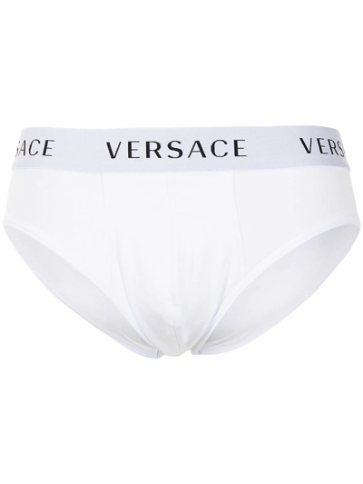 Shop Versace Men's White Cotton Brief