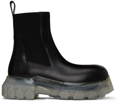 Shop Rick Owens Black & Transparent Beatle Bozo Tractor Boots In 90 Black/clear