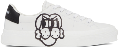 Shop Givenchy White Chito Edition Dog Print City Sport Sneakers In 116-white/black