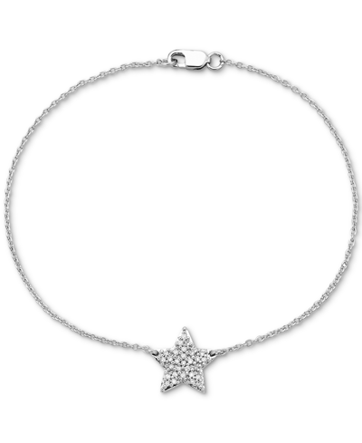 Macy's Diamond Pave Star Bracelet (1/7 Ct. T.w.) In Sterling Silver ...