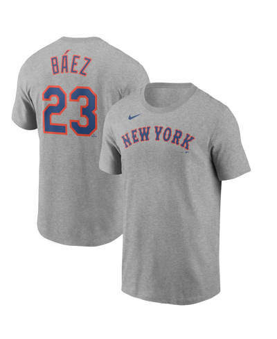 Shop Nike Men's Javier Baiez Heathered Gray New York Mets Name Number T-shirt