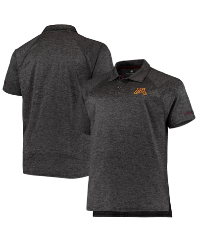 Colosseum Men's  Heathered Black Minnesota Golden Gophers Big And Tall Down Swing Polo Shirt In Heathered Black