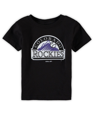 Shop Outerstuff Boys And Girls Infant Black Colorado Rockies Primary Team Logo T-shirt
