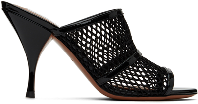 Shop Alaïa Black Fishnet Heeled Mule Sandals In 999 Black