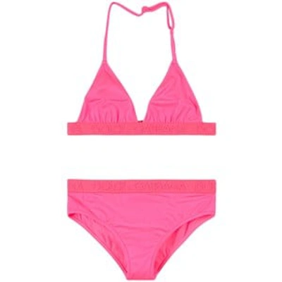 Shop Dolce & Gabbana Pink Logo Bikini