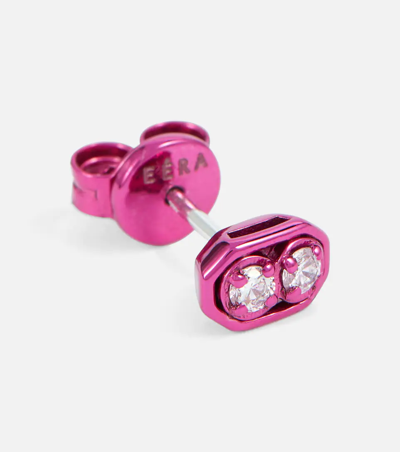 Shop Eéra Eéra Roma 18kt White Gold Single Earring With Diamonds In Pink