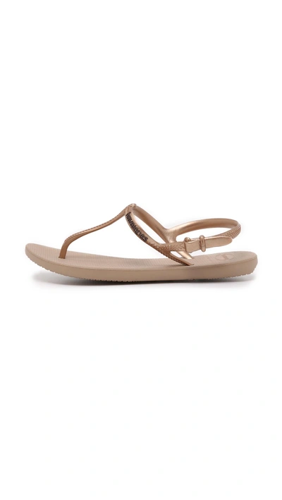 Shop Havaianas Freedom Sandals In Rose Gold