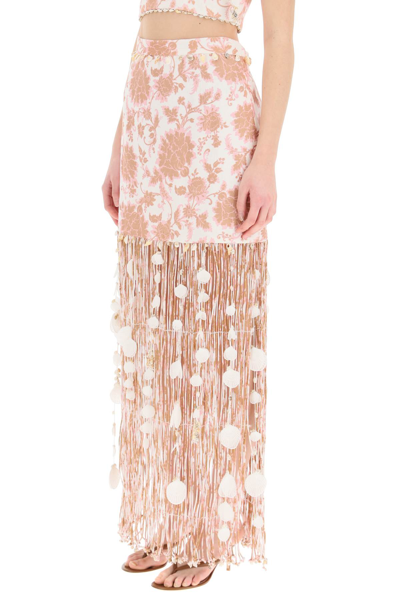 Shop Zimmermann Postcard Shell Fringe Skirt In Mixed Colours