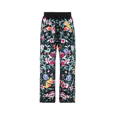 Shop Valentino Floral Printed Drawstring Pants In Multi