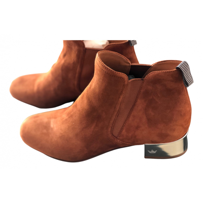 Pre-owned Church's Ankle Boots In Camel