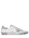 GOLDEN GOOSE SUPER STAR LEATHER & METALLIC trainers, WHITE/SILVER