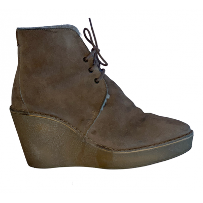 Pre-owned Pierre Hardy Ankle Boots In Beige