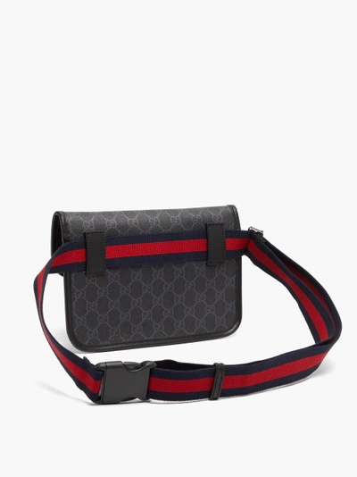 Black GG-logo coated-canvas belt bag, Gucci