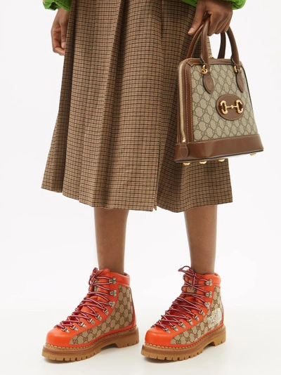 Gucci Beige & Orange The North Face Edition Ankle Boots | ModeSens