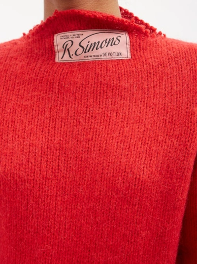 Vintage Knit Contrast Detail Sweater In Red