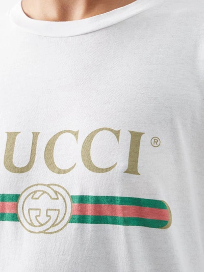 Gucci White Floral Patch Logo T-shirt