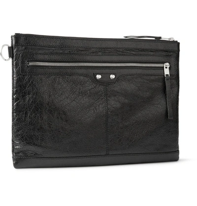 Balenciaga Classic City Large Leather Pouch In Black