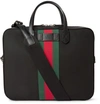 GUCCI LEATHER-TRIMMED CANVAS BRIEFCASE