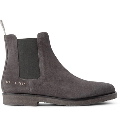 Common Projects Suede Chelsea Boots In Grey