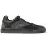 BALENCIAGA TEXTURED-LEATHER, SUEDE AND WOVEN SNEAKERS