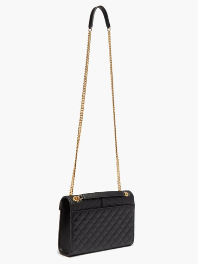 Saint Laurent Envelope Matelassé-leather Shoulder Bag In Black