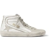 GOLDEN GOOSE Distressed Leather and Suede High-Top Trainers