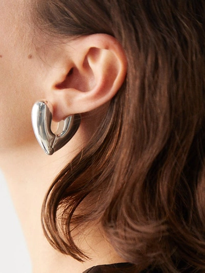 Annika Inez Heart Large Sterling-silver Hoop Earrings | ModeSens