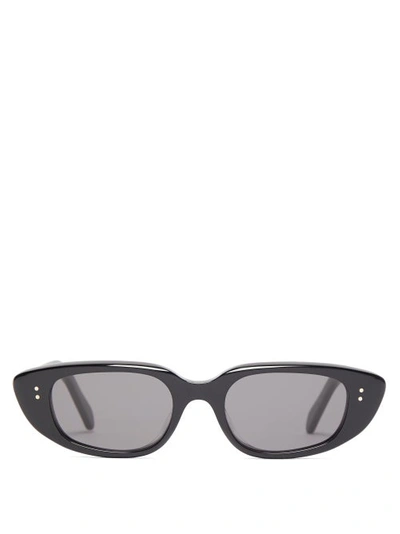 Celine Oeil De Chat Acetate Sunglasses In Black | ModeSens
