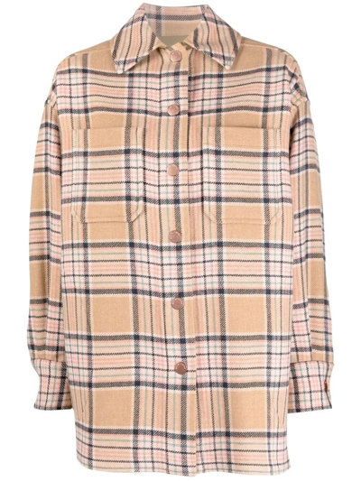 Shop See By Chloé Coats In Multicolor Beige