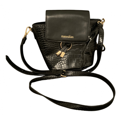 Pre-owned Manoukian Leather Handbag In Black