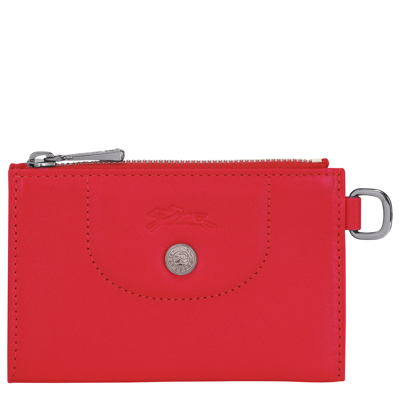 Le Pliage Leather Key Case In Red