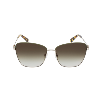 Shop Longchamp Sunglasses Spring-summer 2021 Collection In Gold Khaki