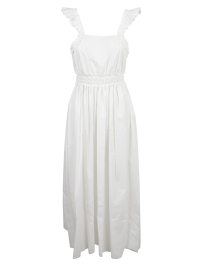 Shop Chloé Ruffled Detail Long Dress In White