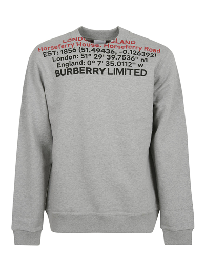 Shop Burberry Limited Sweatshirt In Pale Grey Mélange