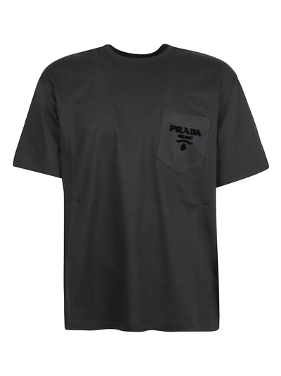 Shop Prada Logo Pocket T-shirt In Black