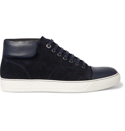 Shop Lanvin Suede And Leather Sneakers