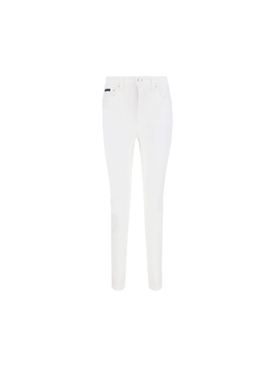Shop Dolce & Gabbana Jeans In Bianco Ottico