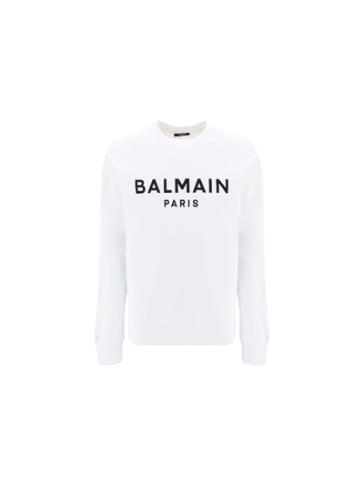 Shop Balmain Sweatshirt In Blanc/noir