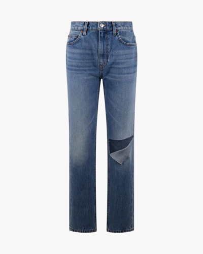 Shop Re/done 70s Straight Jeans In Daring Indigo