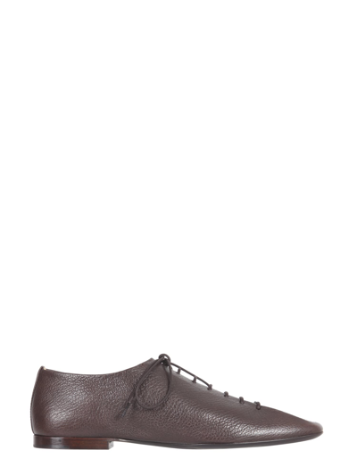 Shop Lemaire Nappa Low Derby In Marrone
