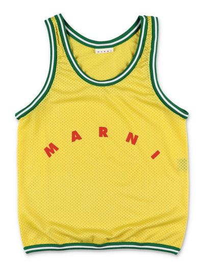 Shop Marni Basket Tank Top Shopping Bag In Yellow