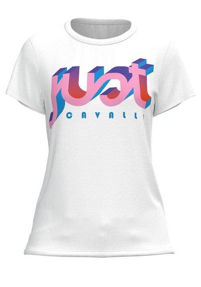 Shop Just Cavalli T-shirts In Optical White