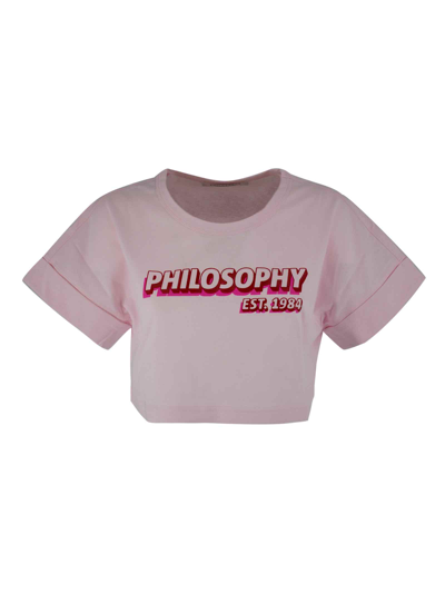 Shop Philosophy Di Lorenzo Serafini Cotton T-shirt In Pink