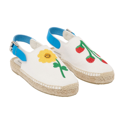 Shop Stella Mccartney Espadrilles With Embroidery In Bianco-multicolor
