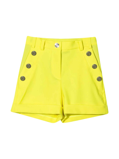 Shop Balmain Yellow Teen Shorts In Giallo