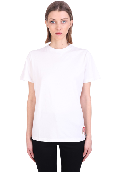 Shop Golden Goose Golden W S T-shirt In White Cotton