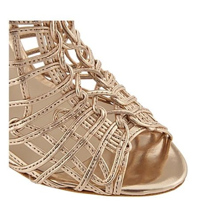 Shop Sophia Webster Delphine Metallic Leather Gladiator Boots In Gold