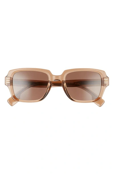 Shop Burberry 51mm Rectangular Sunglasses In Beige/ Dark Brown