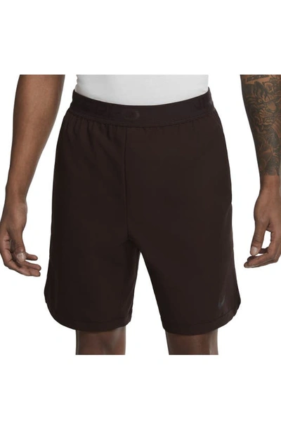 Shop Nike Dri-fit Pro Flex Vent Max Athletic Shorts In Brown Basalt/ Black
