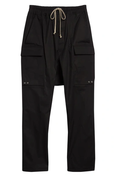Shop Rick Owens Stretch Cotton Cargo Pants In Black